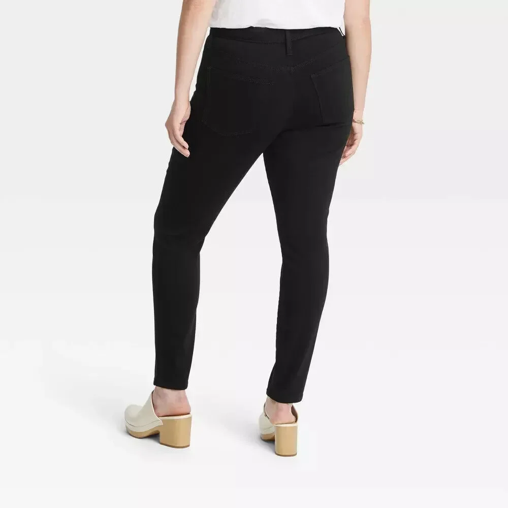 Women's High-Rise Skinny Jeans - Universal Thread Black 6 Short - Picture 4 of 6